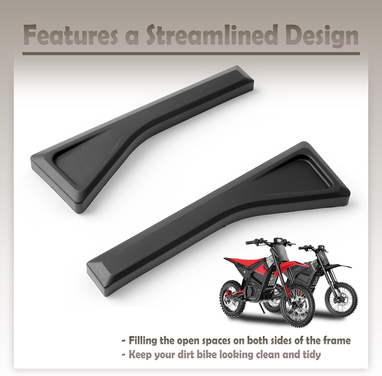 E-Bike Battery Side Covers Compatible with Yozma IN 10 Electric Dirt Bike Left and Right Side Protective Cover Replacement for Yozma IN10 Ebike Black Guard, Set of 2