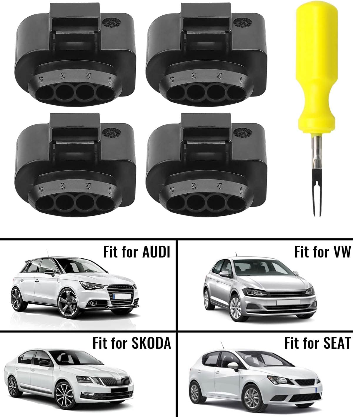 IGNITION COIL CONNECTOR REPAIR KIT HARNESS PLUG WIRING FITS A4 RS4 S6