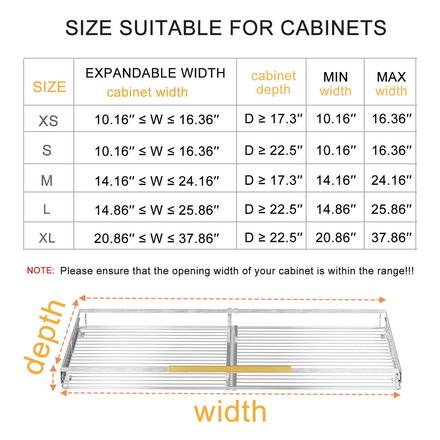 SANNO Erweiterbares ausziehbares Schrankregal, Organizer mit Schieberegal, Bodenmontage, ausziehbares Regal, Schublade für Schrank, Zuhause, Küche, Bad (3er-Pack)