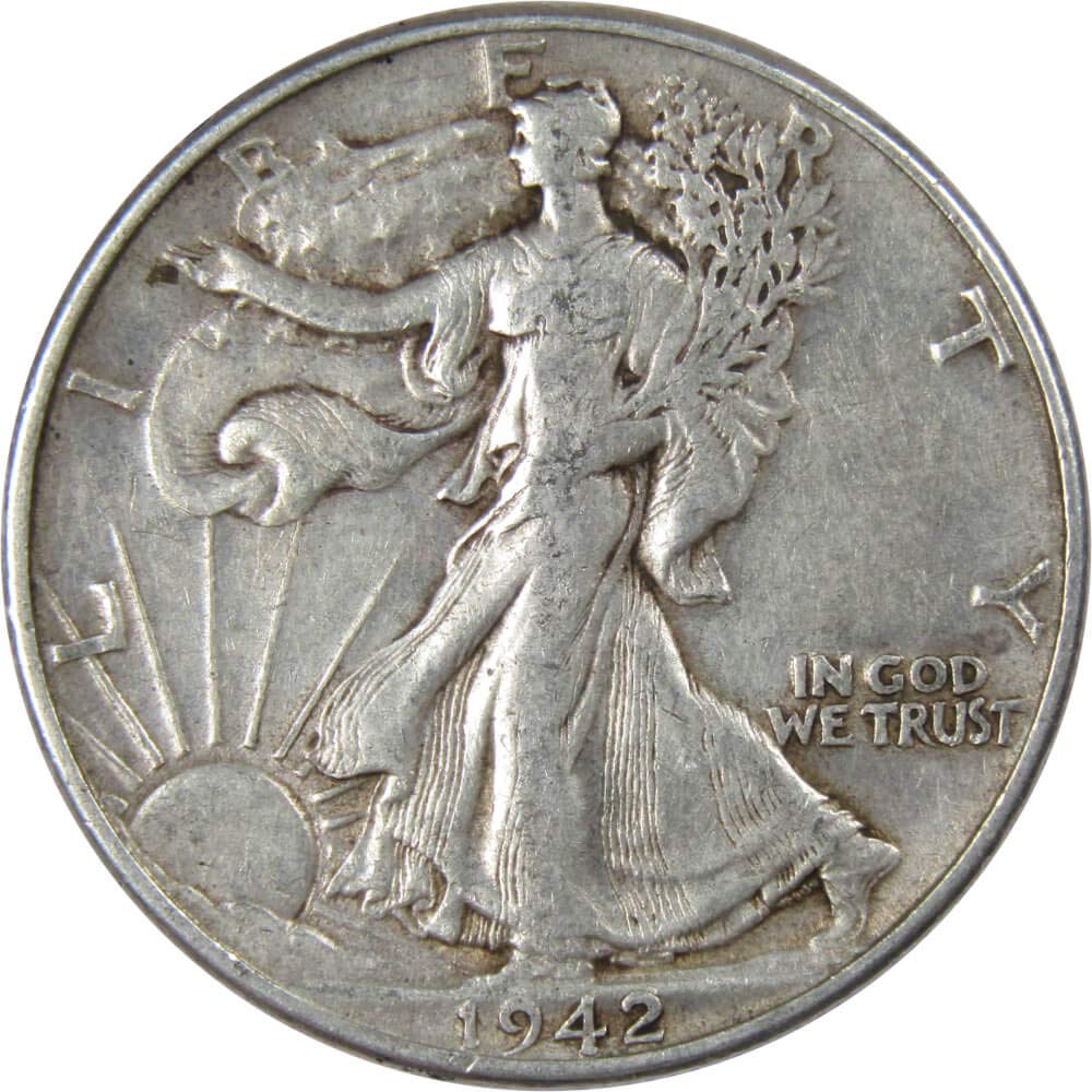 1942 Liberty Walking Half Dollar VF Very Fine 90% Silver 50c US