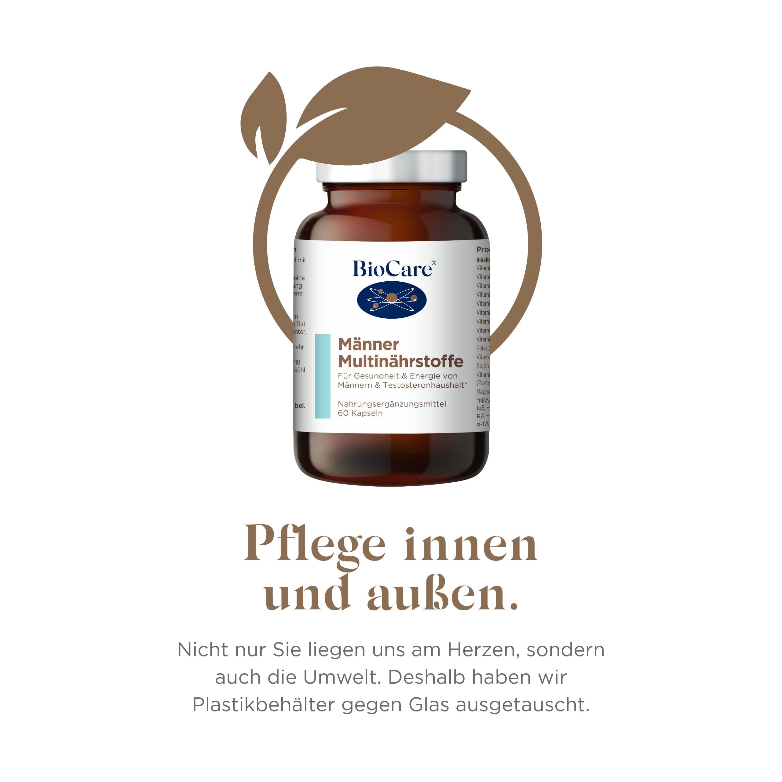 BioCare Male Multinutrient, 60 Kapseln | Für Männergesundheit, Vitamin B, Zink und Vitamin C, Energie, Testosteronspiegel, Herz-Kreislauf-Gesundheit, Fruchtbarkeit