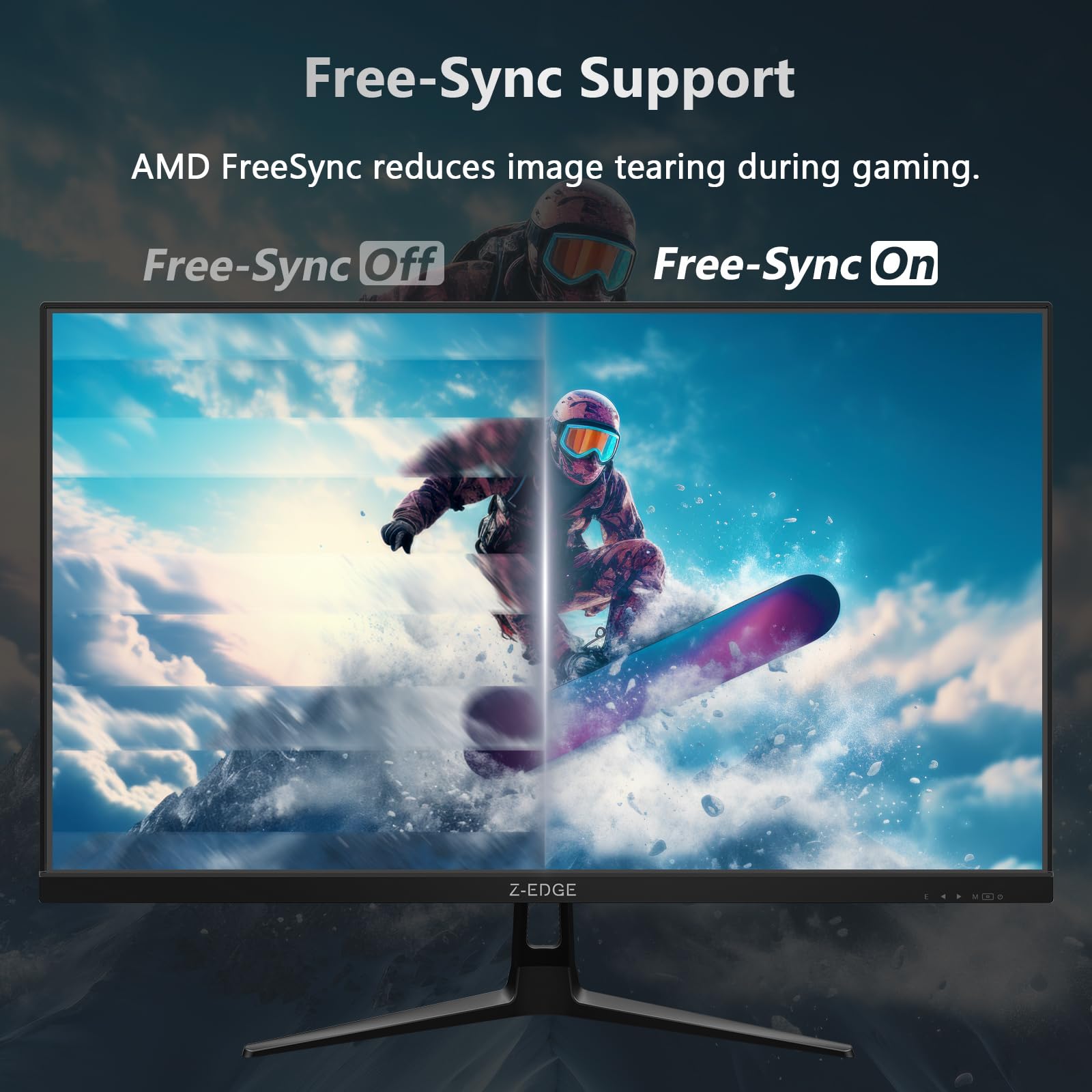 Z-Edge 27-calowy monitor gamingowy, 240 Hz, panel IPS, 1 ms, FreeSync, FHD (1920 x 1080), monitor do gier LED 16:9, regulowane nachylenie, 2x HDMI 2.0 i 2x DP 1.4, 400 cd/m², VESA 100 x 100 mm