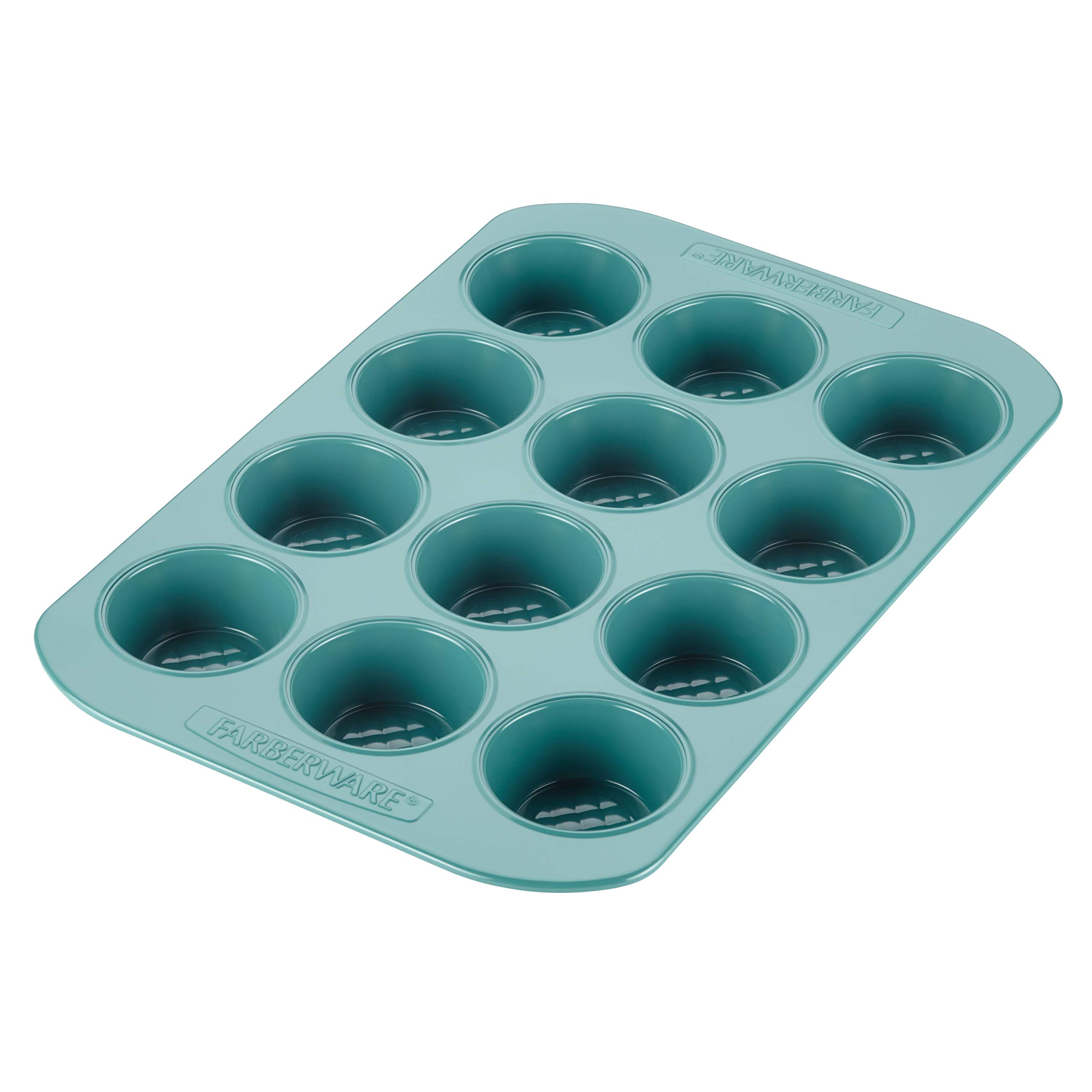Farberware purECOok Hybrid Ceramic Nonstick 12-Cup Muffin Tin / Nonstick 12-Cup Cupcake Tin - 12 Cup, Blue