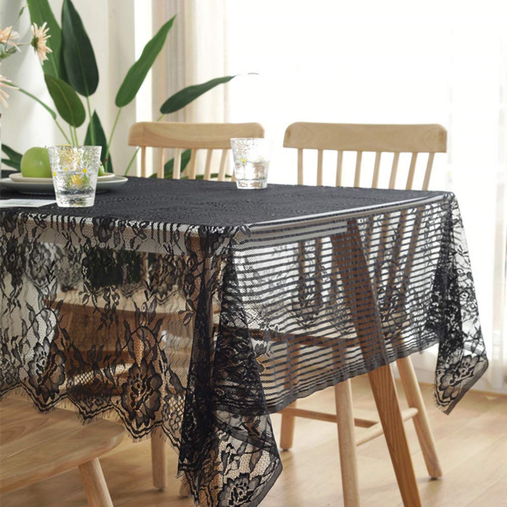 ZXDGsdrdtW Tablecloths, White Lace Tablecloth,Rectangle Embroidered Table Cover,Bridal Wedding Dinning Tabletop Decoration Party Banquet
