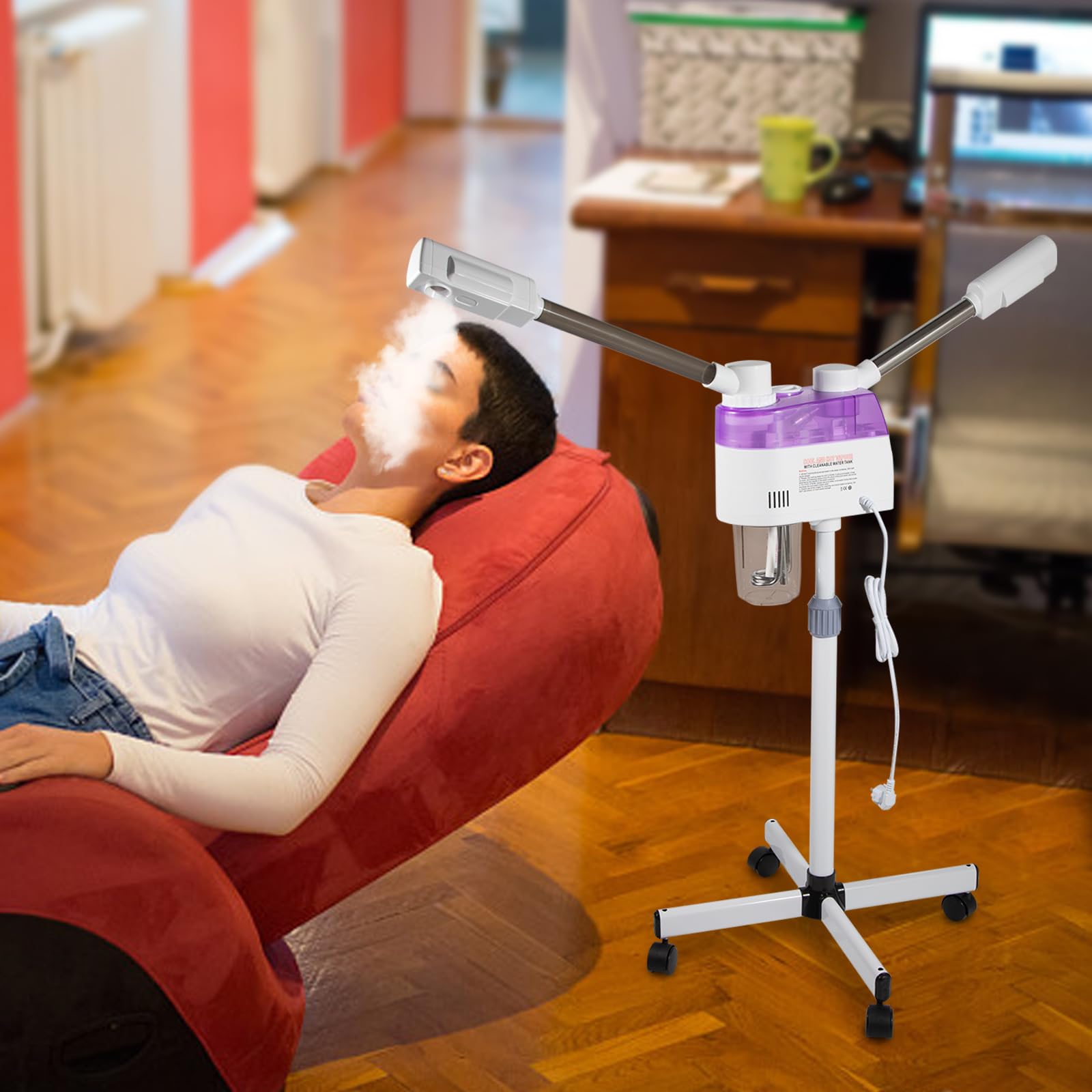 Parownik do twarzy, 2 w 1, ozon, urządzenie parowe, urządzenie do studia kosmetycznego, sauna twarzy, parownik Vapozon 800 W, do nawilżania i pielęgnacji skóry