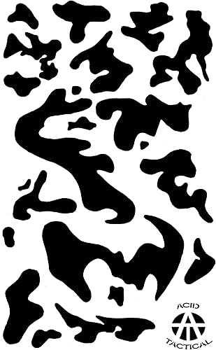 Miniatura 3 de Acid Tactical Paquete de 2 plantillas de pintura en aerosol con aerógrafo de camuflaje de diseño único de 9 x 14 pulgadas, pistola Duracoat