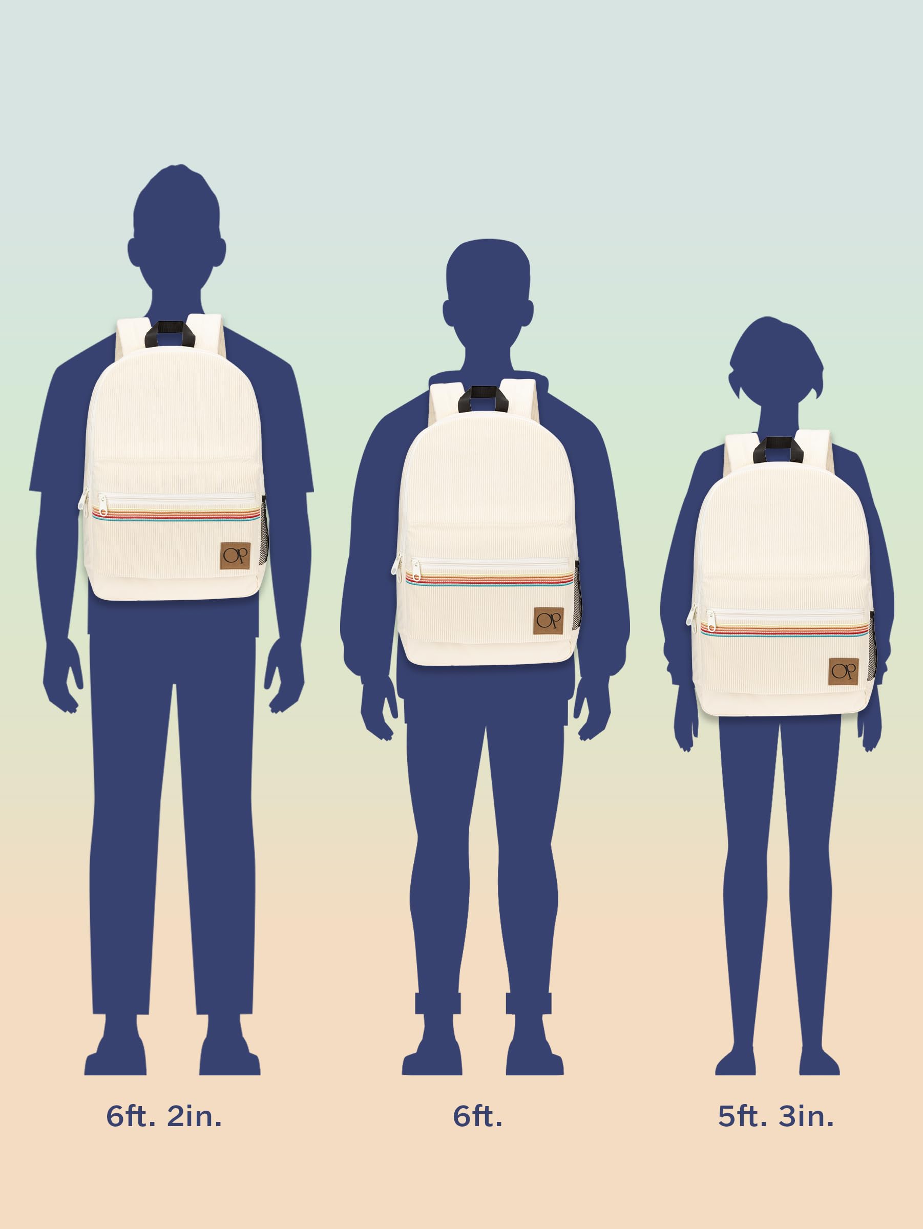 Ocean Pacific OG Zaino in velluto a coste per viaggi, sport, spiaggia, lavoro, casual, per uomini e donne, adatto per laptop da 15,6 pollici, zaino da spiaggia