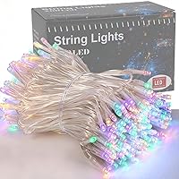 Vista 20 de Iluminación del hogar de 66 pies. Mini luces decorativas de Navidad de 200 luces LED de alambre verde, luces de hada estrellada enchufables, 8 modos