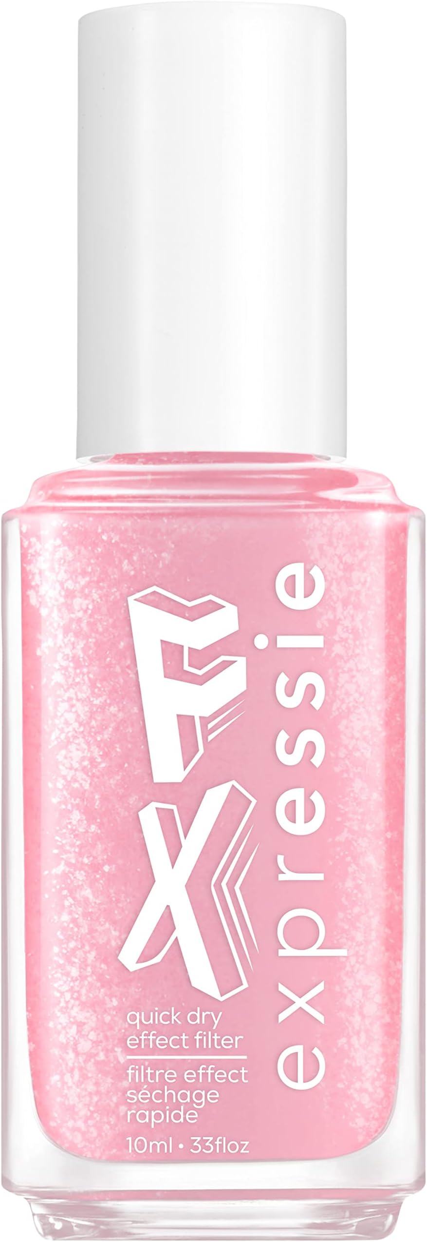 Expressie FX Quick-Dry Vegan Nail Polish, Pink Chromatic Top Coat, Faux Real, 0.33 fl oz