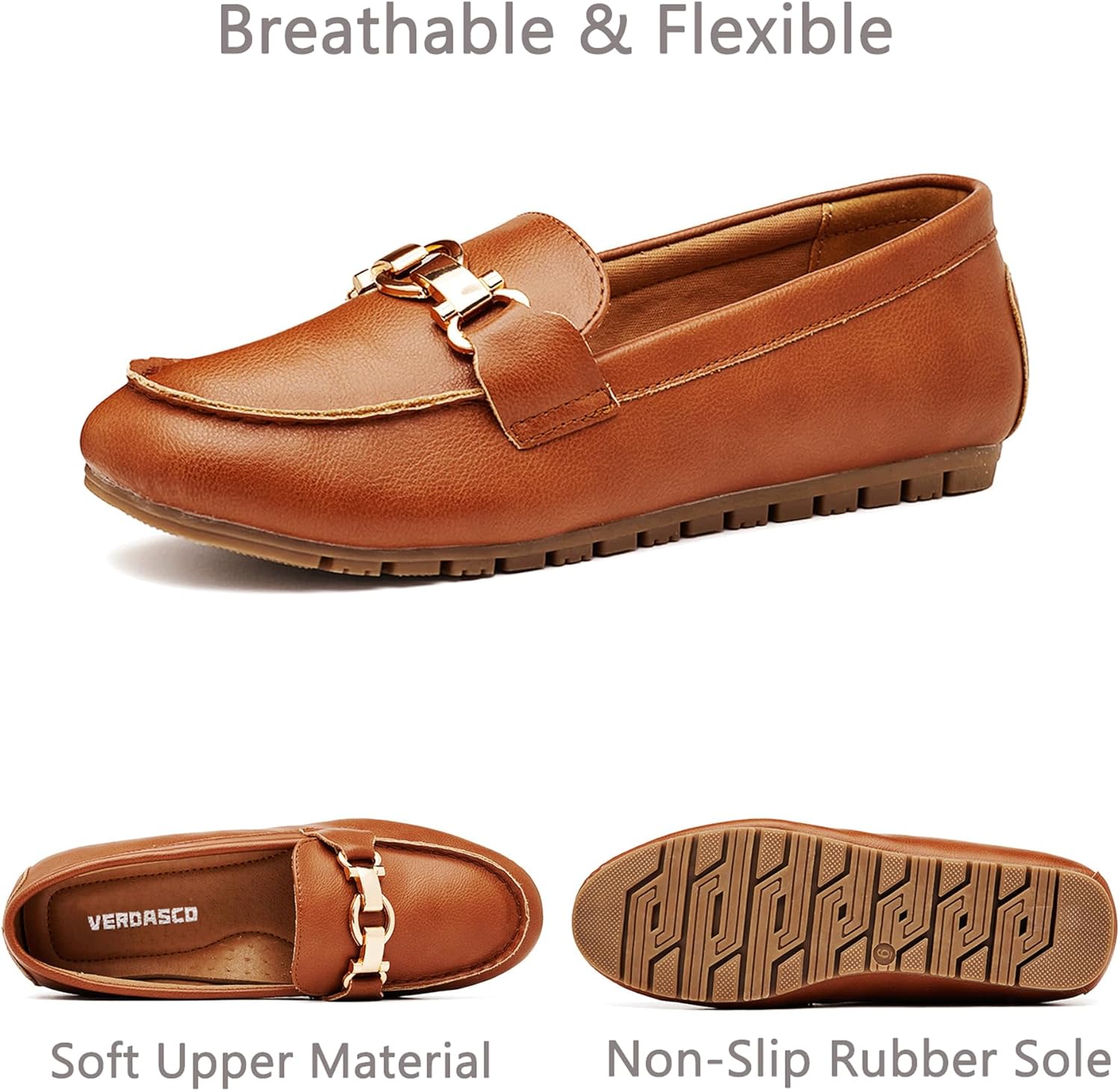 VERDASCO Women's Loafers Comfort Slip-Ons Flat Work Shoes Casual Moccasins Penny Loafers Lady Dress Shoes - Image 5