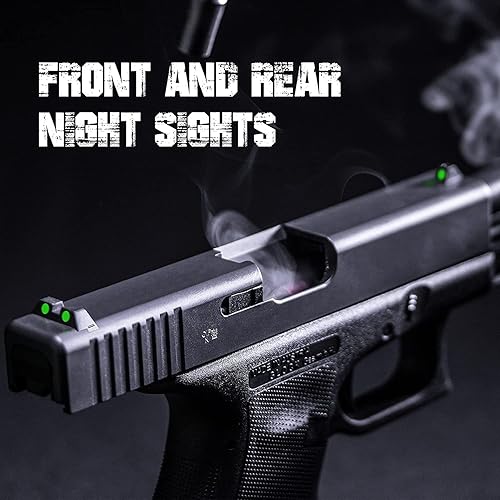Miniatura 2 de Vistas nocturnas de 3 puntos que brillan en la oscuridad con miras delanteras y traseras para Glock 17 19 22 23 26 27 33 34 35 37 38 39 44 45