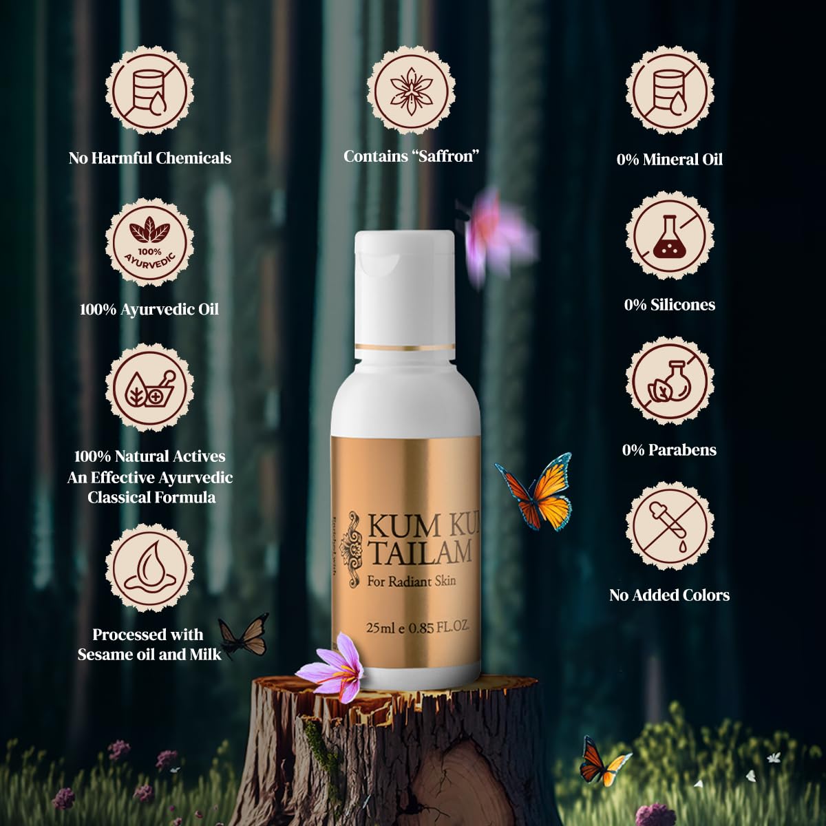 Vasu Kumkumadi Tailam Ayurvedic Face Oil | 25 ml | Pack of 3 2