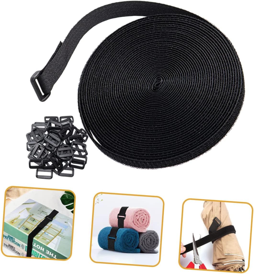 Tofficu 3sets Adjustable Cable Straps Hook and Loop Fastening Straps Cord Wraps for Storage Reusable Strapping for Organizers