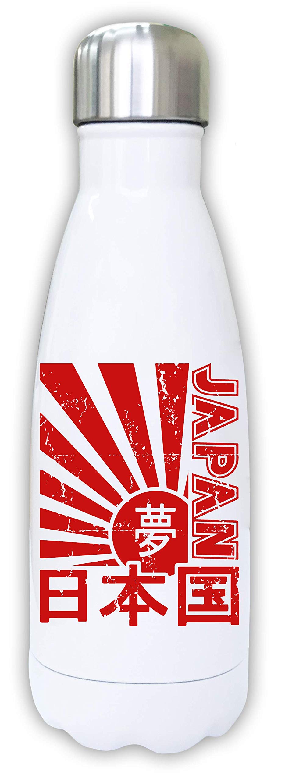 Bouteille isotherme kanji japonais soleil rouge gourde inox de voyage style d'Asie