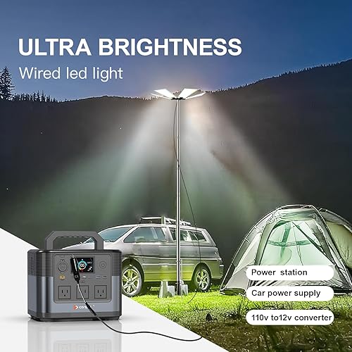 Miniatura 2 de CONPEX 25000lm LED telescópica camping luces portátil al aire libre camping luz telescópica luz de pesca en la noche luz de inundación luz de