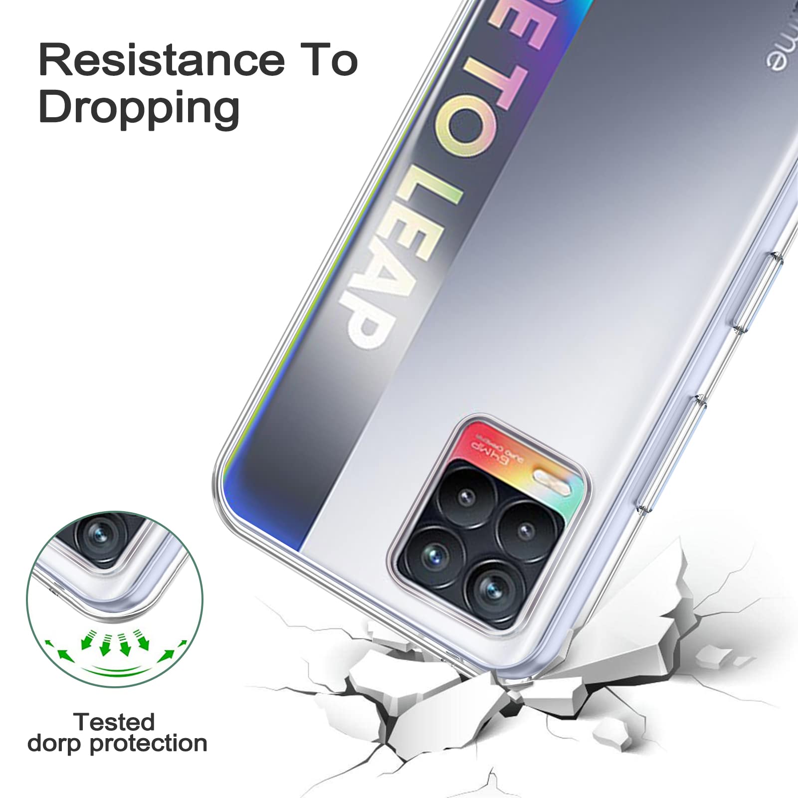 Per Realme 8 Pro Custodia,Sottile Fibra Di Carbonio Gel Telefono Cover Schermo - Foto 7