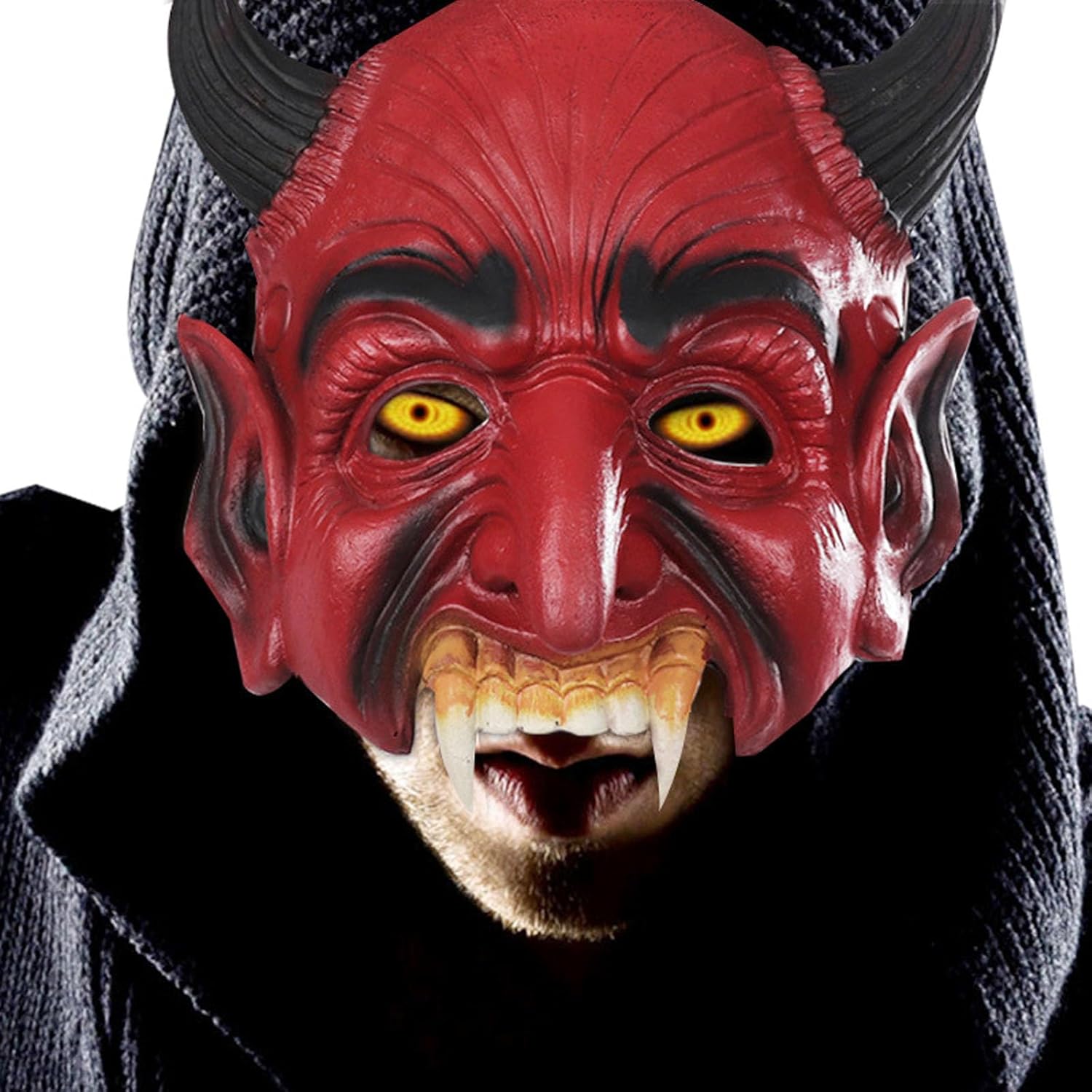 Soochat Demon Mask Devil Mask Monster Masks Scary Half Face Masks for Cosplay Halloween Masquerade Monster Costume Party Accessories - Image 3