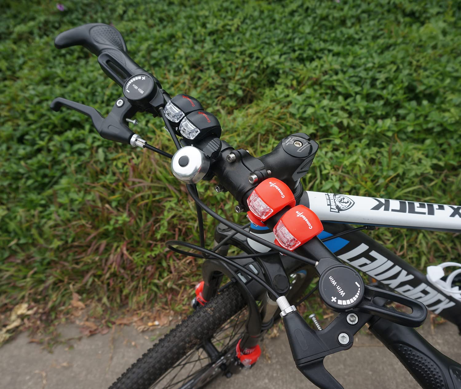 Bicycle Light Front and Rear Back Tail lights Silicone LED Bike Light Set - Bike Headlight and Taillight,Waterproof & Safety Road,Bicycle Bike Lights,Batteries Included,4 Pack led safety light