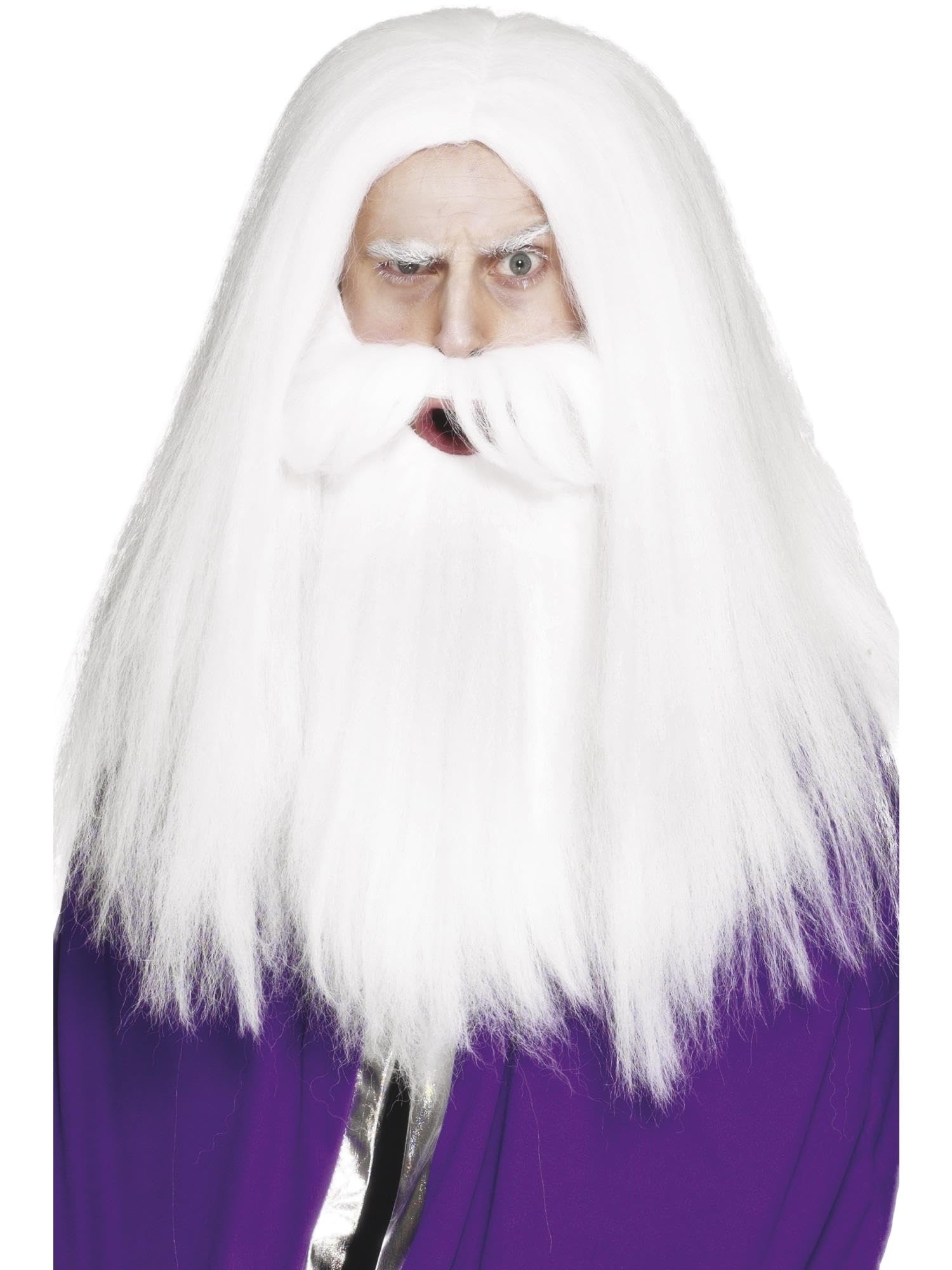 Magician Set White With Wig & Beard