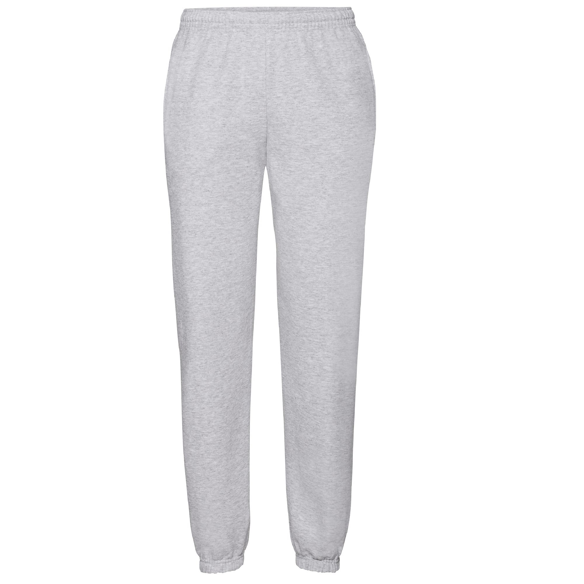 Fruit of the Loom Mens Elasticated Cuff Jog Pants/Jogging Bottoms (S) (Heather Grey)