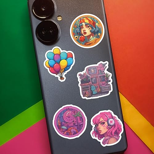 Miniatura 9 de 50 calcomanías rosadas Y2K, lindas calcomanías de caricatura para niñas Vaporwave para botella de agua, laptop, calcomanías de vinilo impermeables