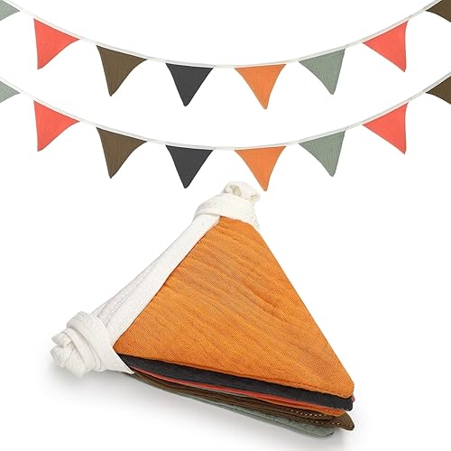 Miniatura 26 de Oudain Banderines de 15.5 pies, 2 piezas de guirnalda de guardería con banderines triangulares, bandera para bebé para decoración de guardería,