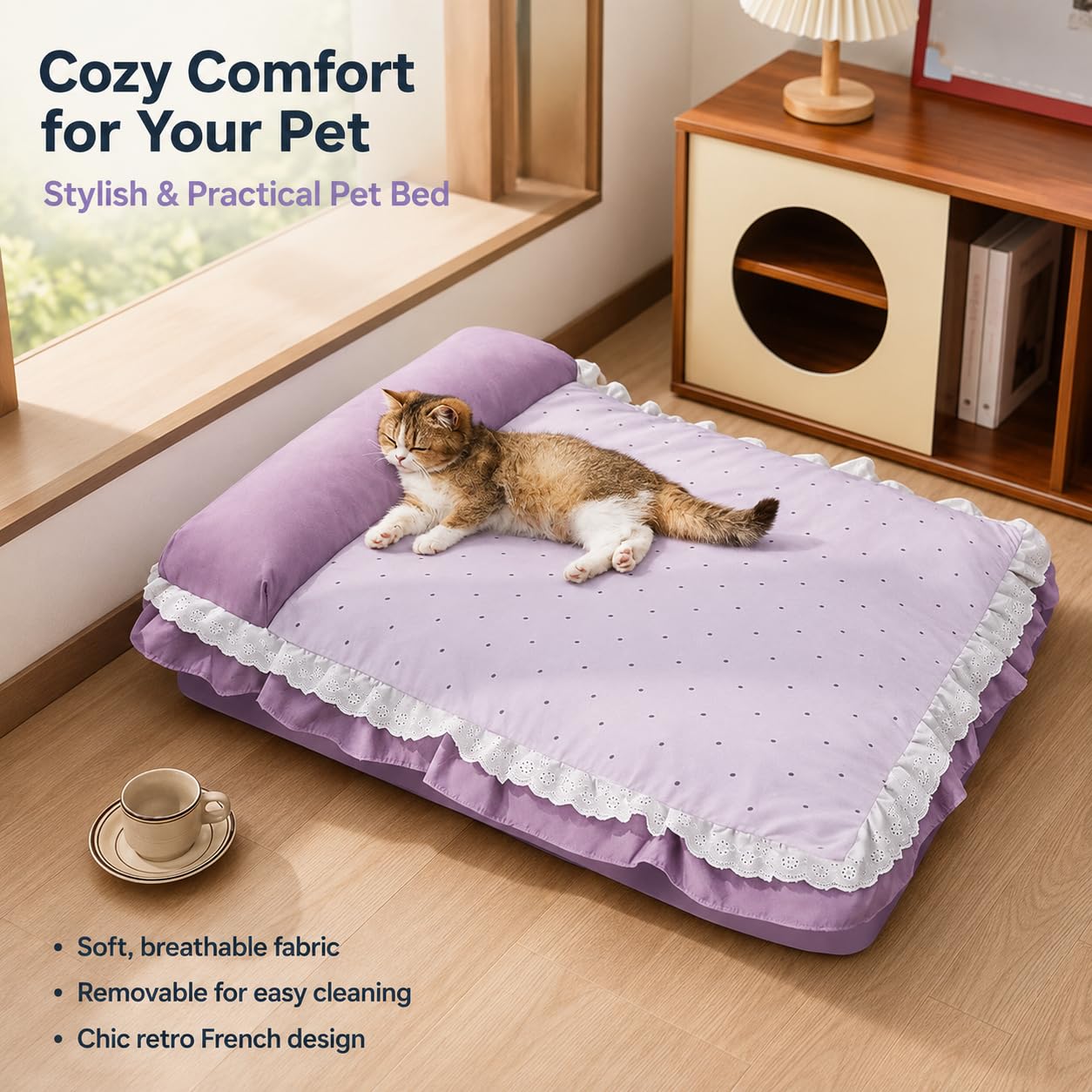 Cama para s con Almohada, Diseño Vintage Francés, Apta para Todas