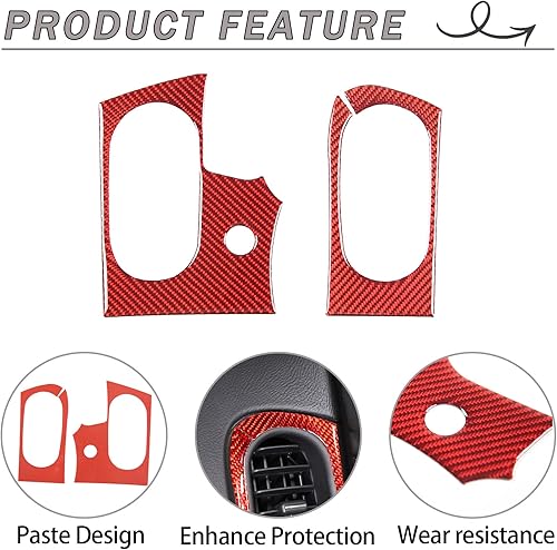 Miniatura 3 de Lcojicep Marco de ventilación lateral para consola de automóvil compatible con Corvette C6 Z06 ZR1 2005-2013, consolas centrales automotrices de