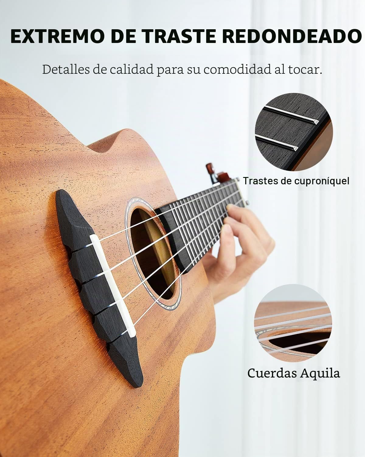 Ukelele Donner de madera de caoba