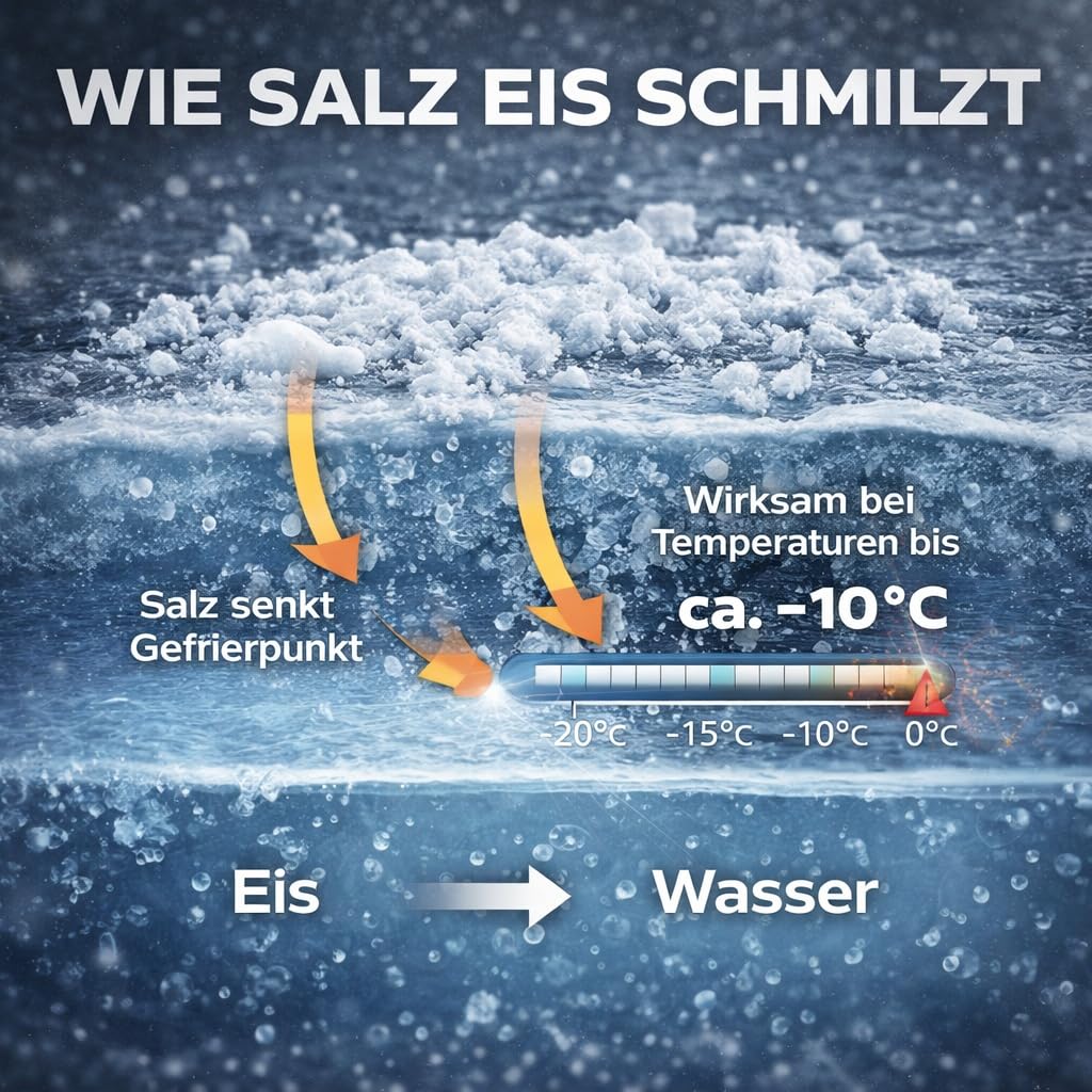 GiDeli Sel de déneigement 5 kg dans un seau - Sel de dégivrage contre la glace et la neige - Sel de déneigement pour l'hiver - Sel pour neige - Litière d'hiver efficace contre le lissage - Déneigement