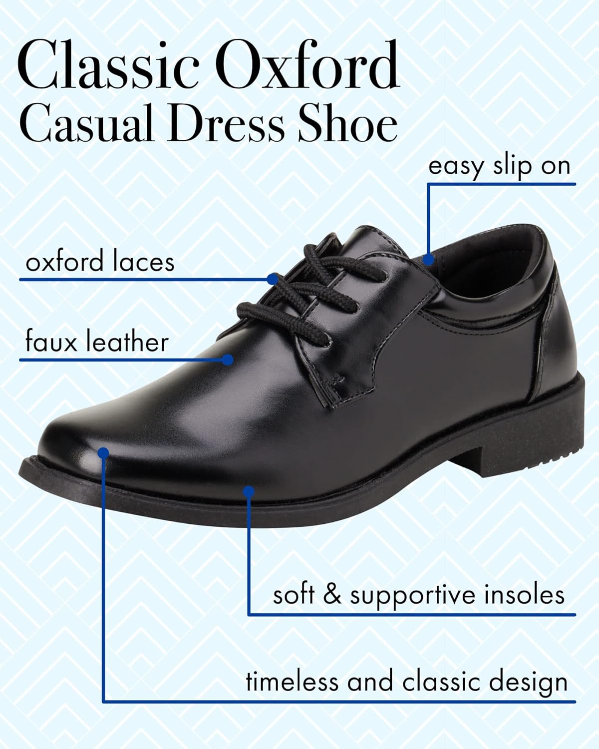 Josmo Boys Classic Oxford Casual Dress Shoe - Image 2