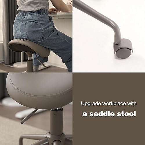 Vista 29 de Taburete hidráulico giratorio 503 de altura ajustable para clínica, enfermería, spas, salones de belleza, dentistas, oficina en casa