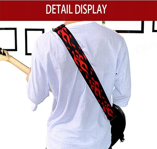 Miniatura 7 de RAUYIVANY Correa de guitarra de nailon y poliéster, longitud ajustable (35-58 pulgadas), adecuada para guitarra clásica, eléctrica, guitarra