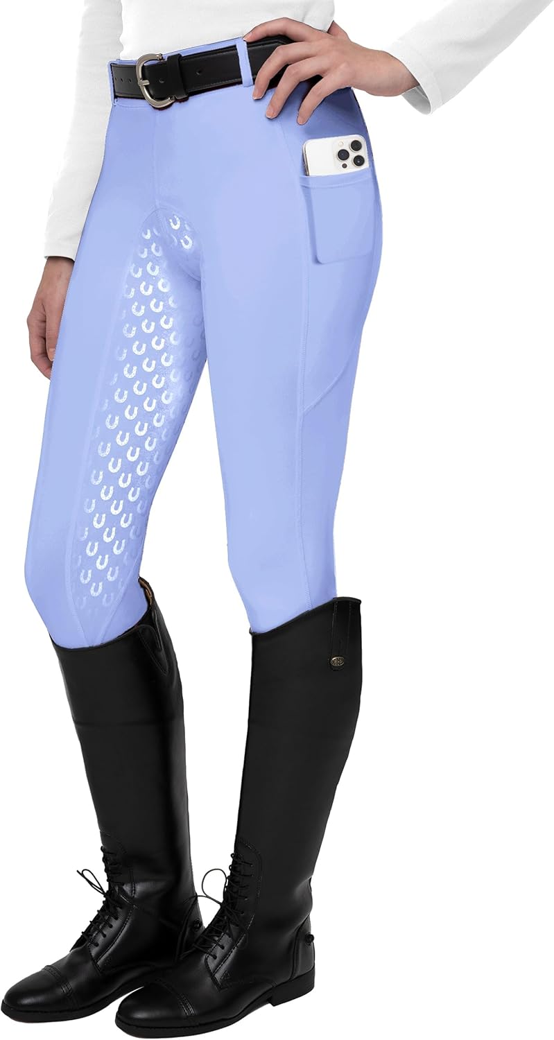 FitsT4 Sports Women's Full Seat Riding Tights Active Silicon Grip Horse Riding Tights Equestrian Breeches