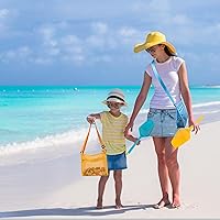 Vista 8 de 7 piezas de pala de malla de playa con bolsas de malla de playa, bolsas de concha de playa para sostener conchas de playa, juguetes para niños