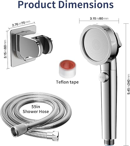 Miniatura 6 de HANLIAN OnOff Pause Camper Shower Head with Filters, Detachable Shower Head with Filter, High Pressure RV Shower Heads with Hose and Self-adhesive