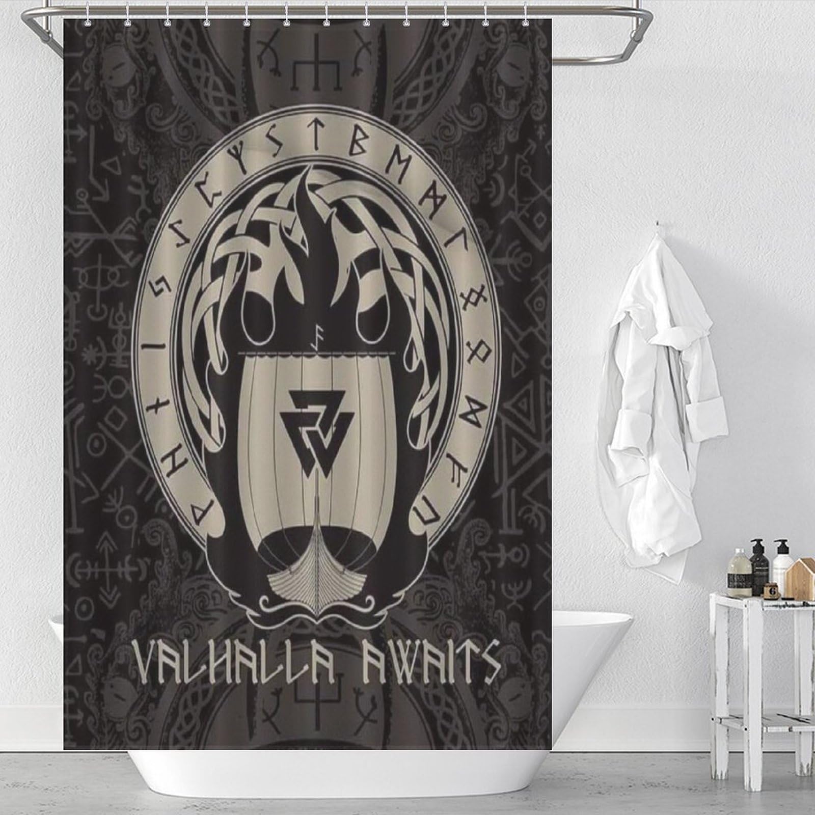 Rideau de bain Viking en tissu pour baignoire familiale 122x183 cm
