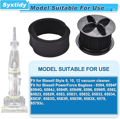 Miniatura 6 de 2 filtros de repuesto para Bissell Style 10,9,12 Juego de filtros interiores y exteriores Parte 2031085ES,203108532065,2031183,32064 y 32065