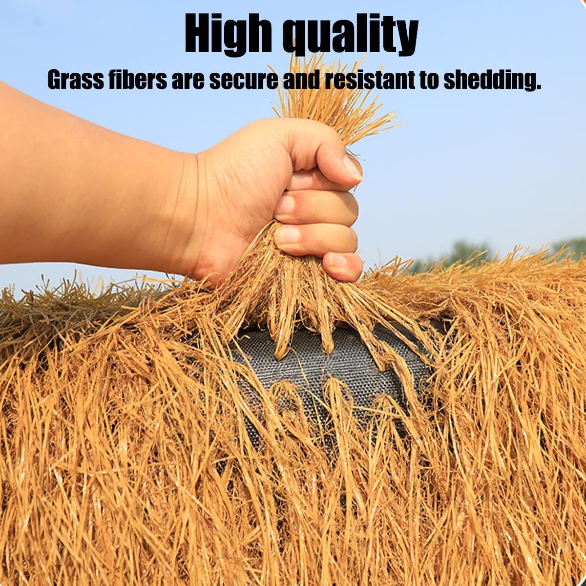 Synthetic Thatch Grass Roof Artificial Straw Roll,Mexican Grass Tropical Party Thatch Roofing Decorations for Bar Hut Patio Garden Fence Decor,DIY Crafts(Size:1M*10M(39''×328‘’,Color:Yellow)