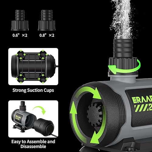 Miniatura 2 de Bomba de agua sumergible de 650 GPH de 25 W, bomba de fuente pequeña ultra silenciosa con caja de control que puede controlar el flujo de agua y