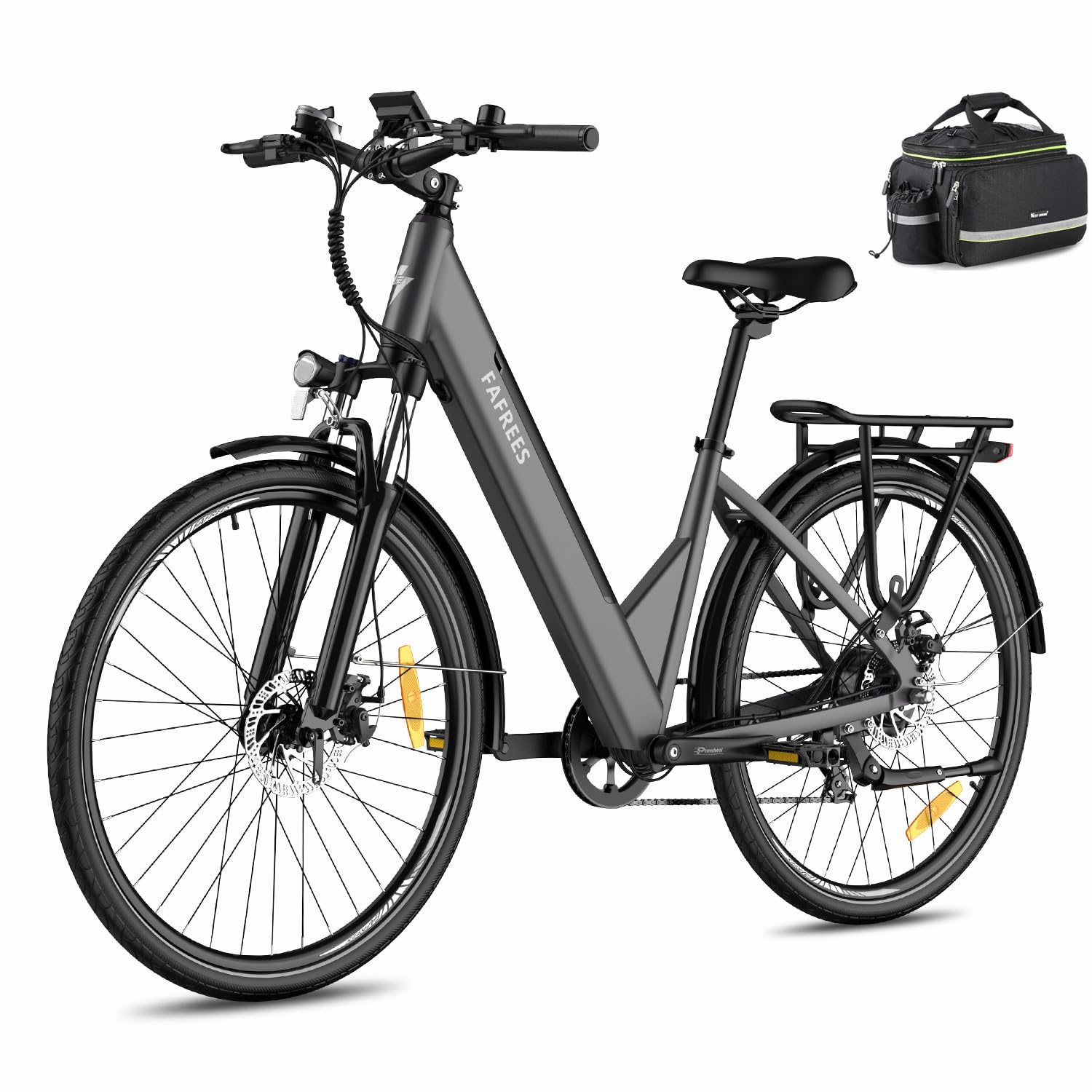 Fafrees Bicicletta elettrica F28 PRO, bici elettrica urbana da 27,5", motore da 250 W, batteria rimovibile da 14,5 Ah/522 Wh, ebike da donna e uomo