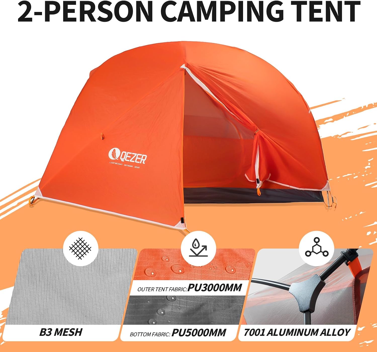 Camping Tent 1/2 Person Tents Windproof Portable Adults Tents for Camping Hiking Backpacking Traveling Easy Set up