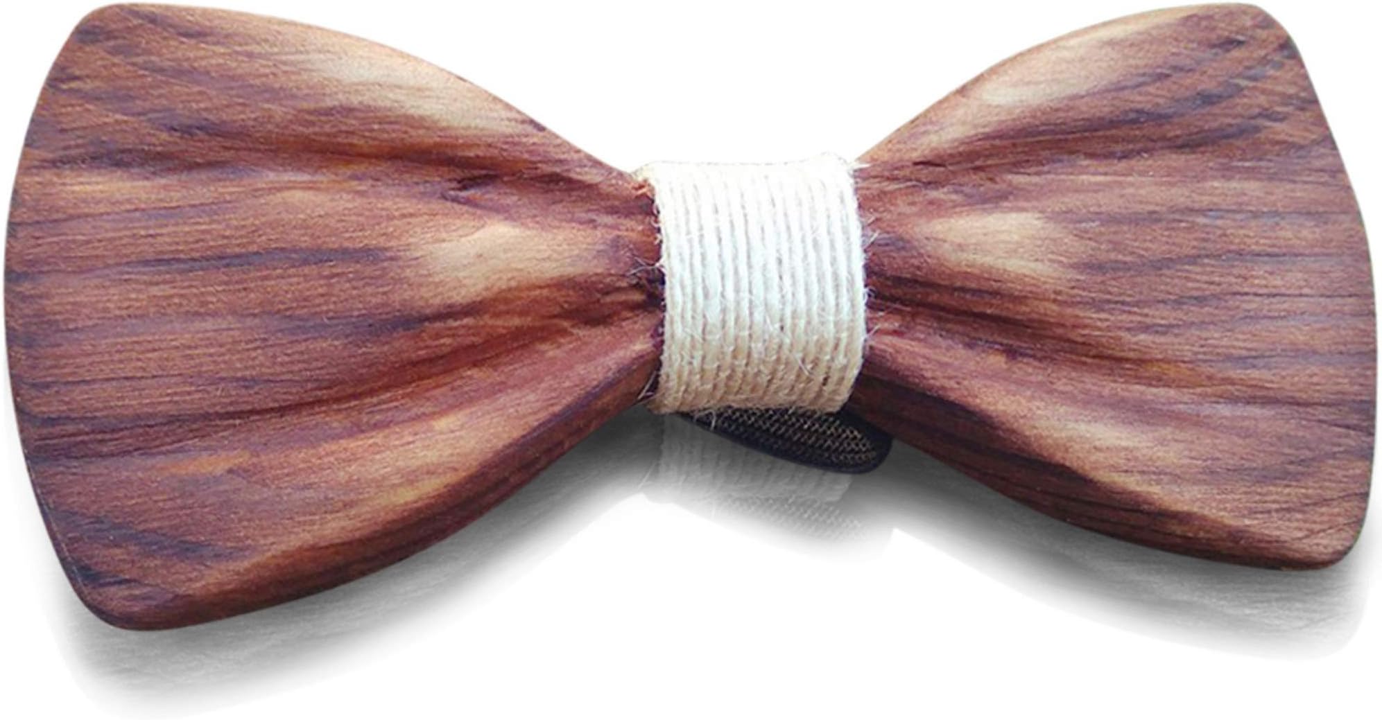 Wooden Bow Tie - 3D Unique Design Holiday Wedding Wood Bowtie - Perfect Wooden Mens Necktie + Gift Box (3D/Thread)