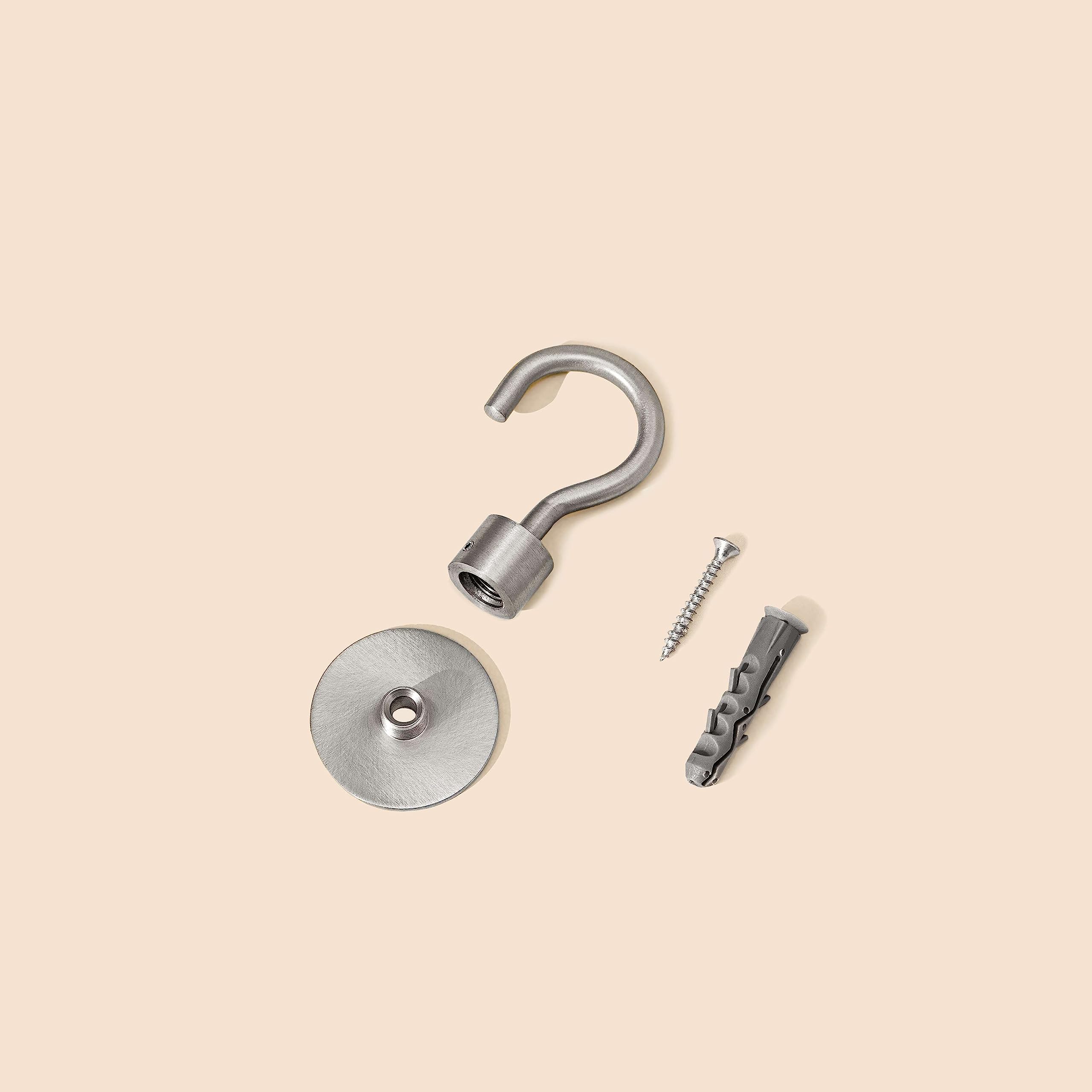 Relight Hook Up Lot de 3 crochets de plafond en laiton satiné Nickel