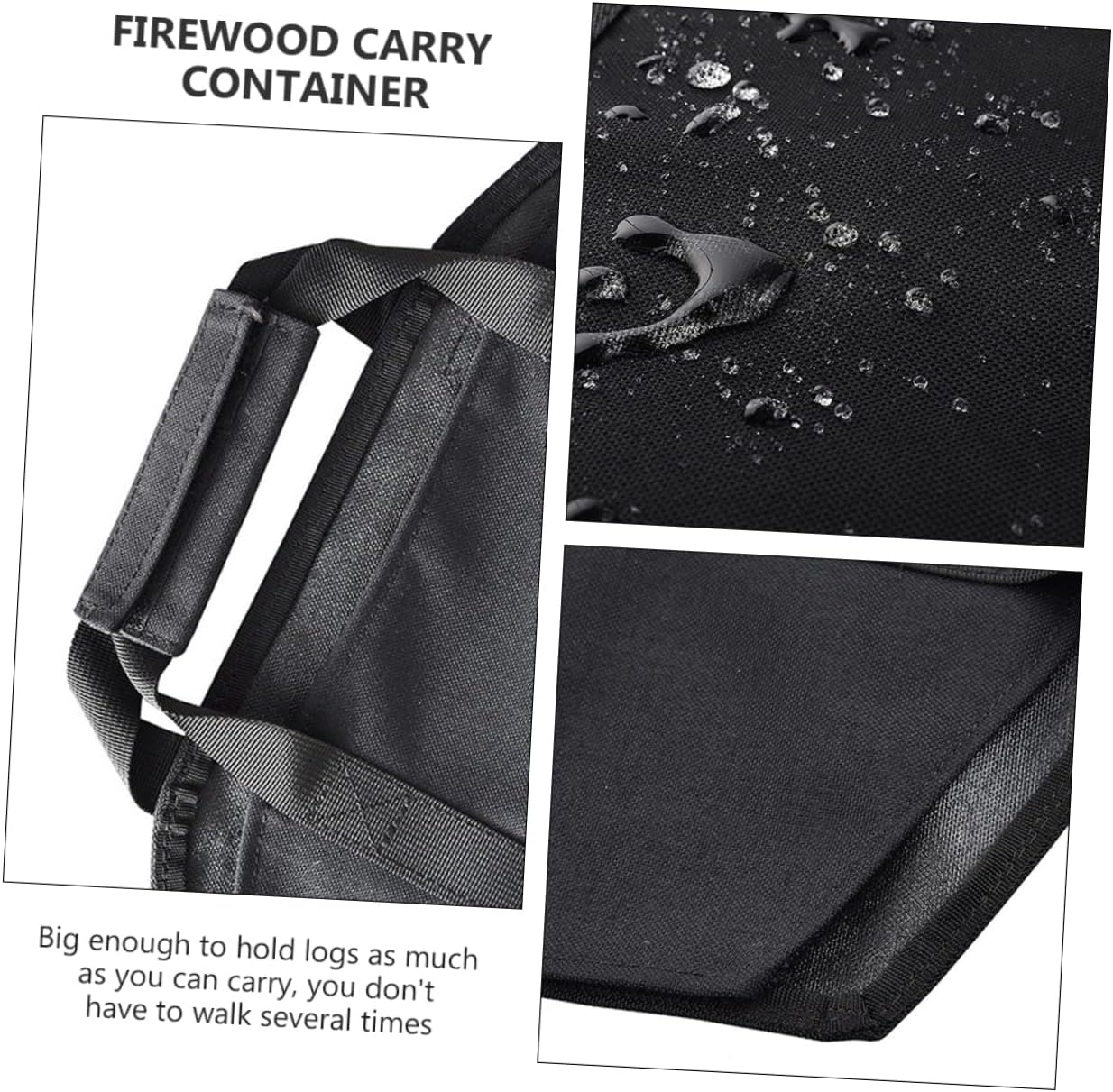 Hemobllo Xmas Firewood Bag Large Capacity Oxford Cloth Log Holder for Logs