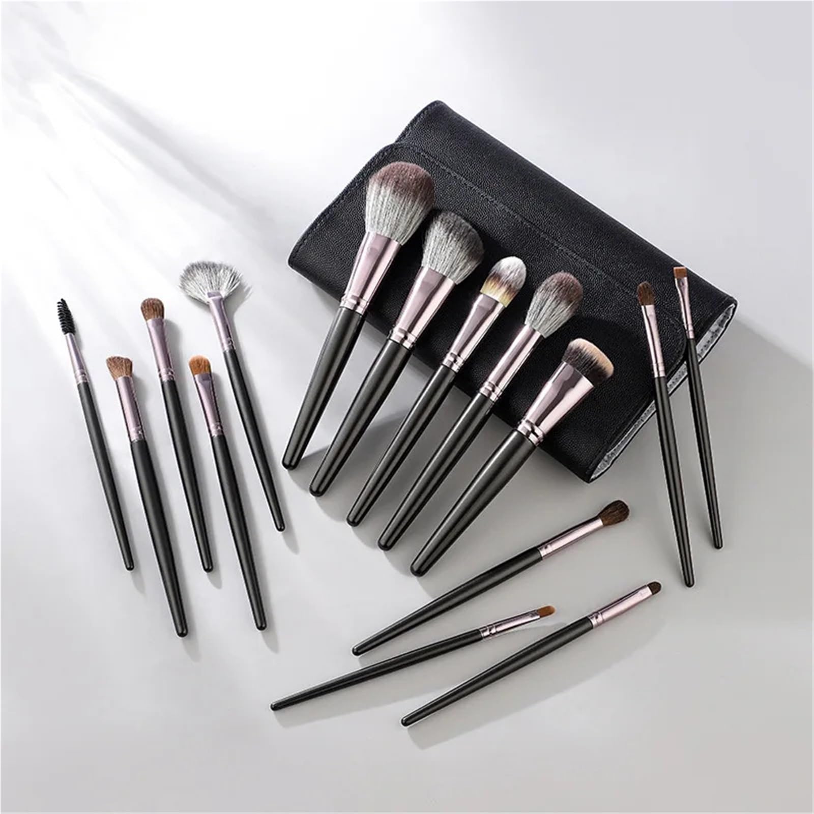 Pinselset Makeup Komplettes Set an Make-up-Werkzeugen, Make-up-Pinsel-Set mit 15 Tierhaaren, loser Puderpinsel, Rougepinsel