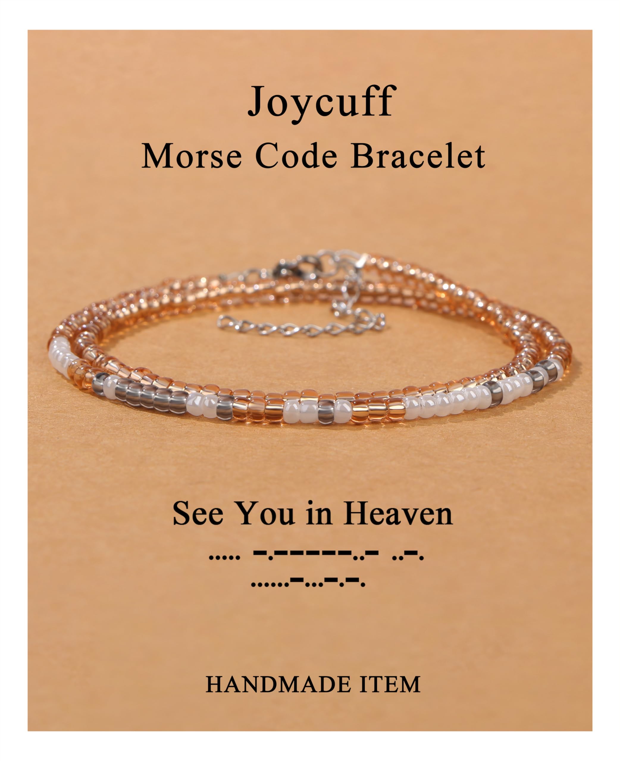 JoycuFF 𝗠𝗼𝗿𝘀𝗲 𝗖𝗼𝗱𝗲 𝗕𝗿𝗮𝗰𝗲𝗹𝗲𝘁𝘀 𝗳𝗼𝗿 𝗪𝗼𝗺𝗲𝗻 Inspirational Gifts Beads Bracelets for Women Encouragement Birthday Gifts for