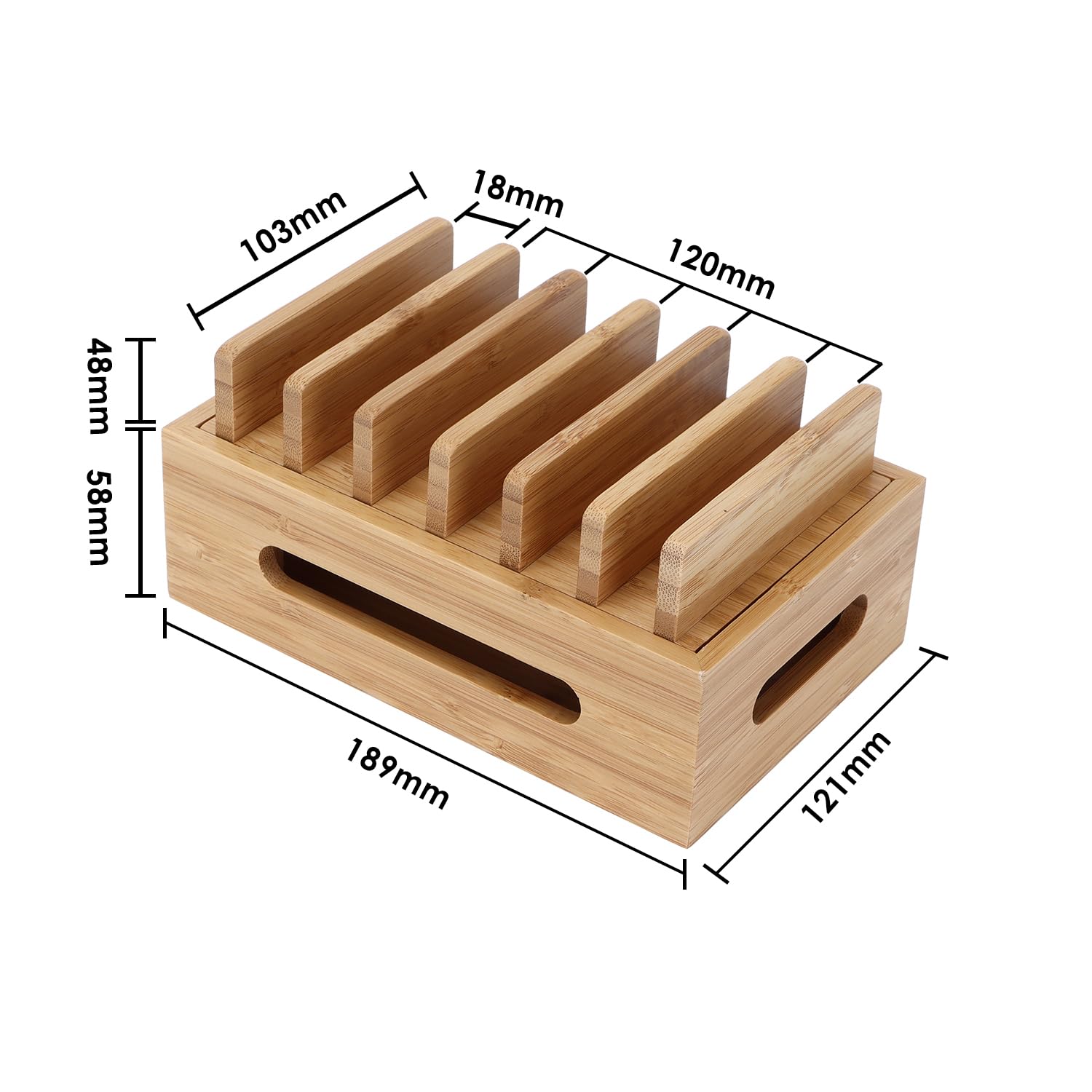Tissting Organisateur de Station de Charge pour Plusieurs Appareils, Boîte de Rangement en Bois pour Téléphone Portable, Station d'accueil pour Tablette, 19x12x9cm Organisateur pour Bureau à Domicile