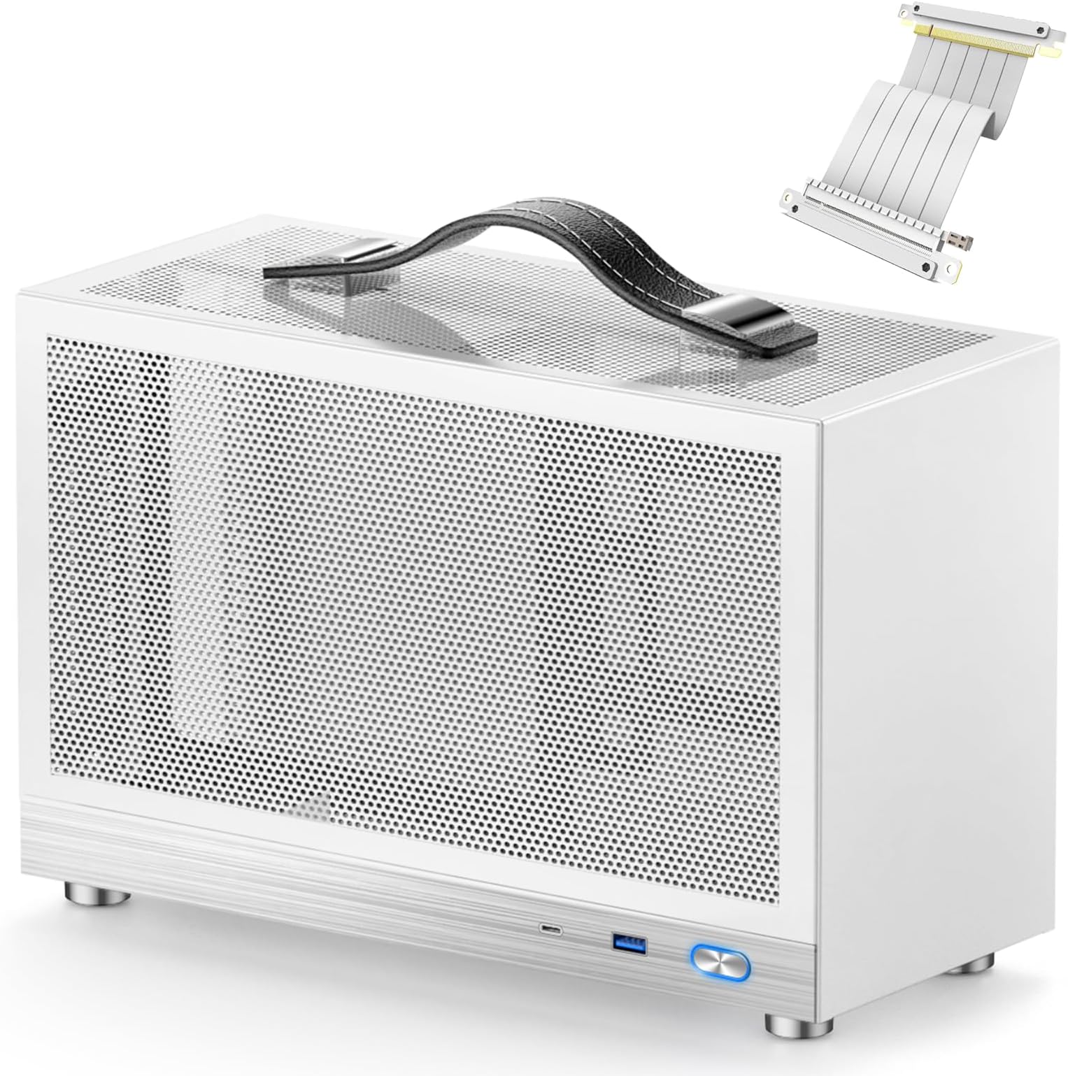 S300 - Gaming Case - Front I/O USB 3.0 Type - C Port - SFX Power Supply 100-130mm -Cable Management System - luminum Mini-ITX Motherboard Small Portable for PC (PCIe 3.0 16X Riser Cable)