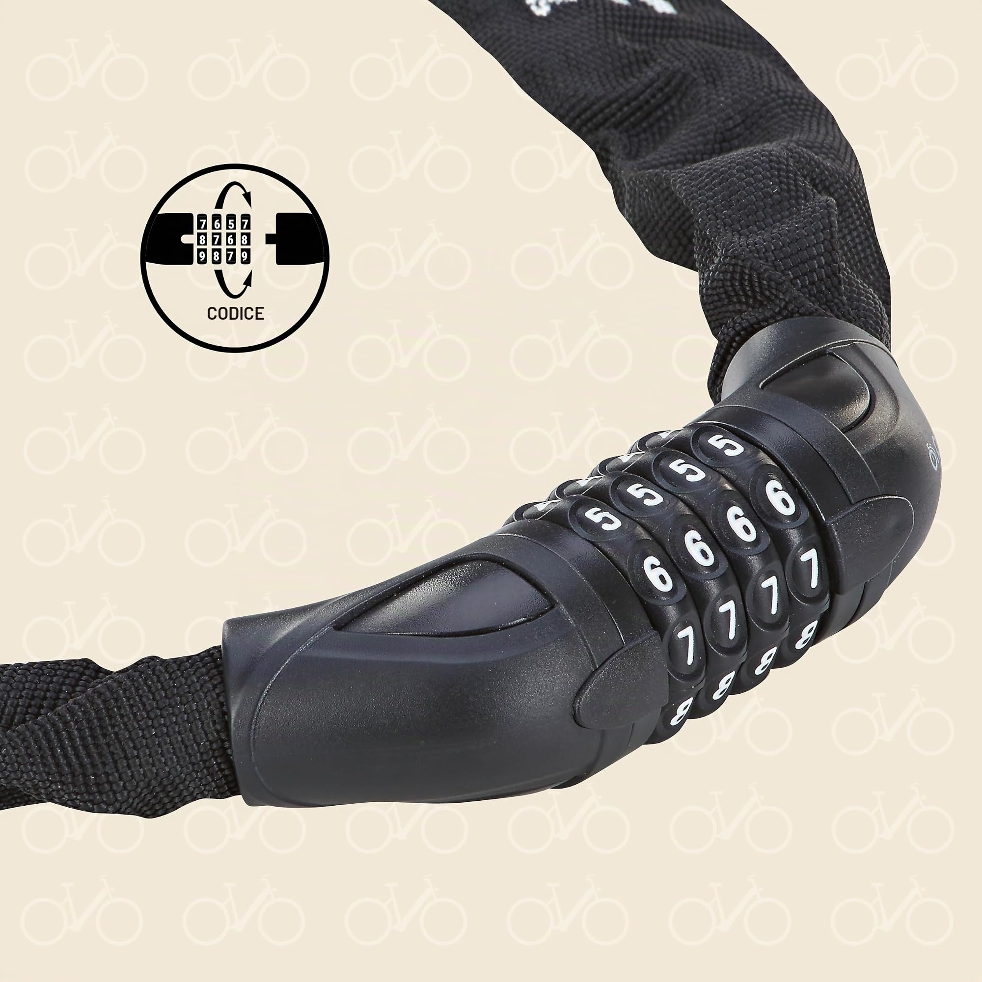 Prophete Unisex – Lucchetto a catena per adulti, combinazione di 4 cifre, senza codificazione, dimensioni: 90 cm/Ø 6 mm, nero, taglia unica